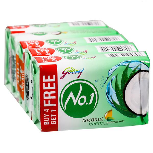 Godrej No 1 Coconut Neem value Pack (4+1 Free)