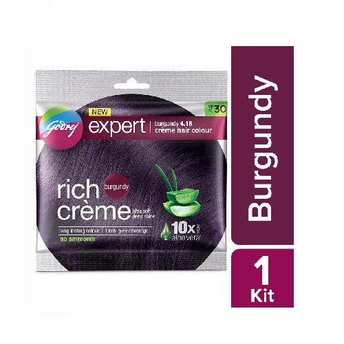 Godrej New Expert Burgundy 4.16 Creme Hair Colour (20 gm+20 ml)